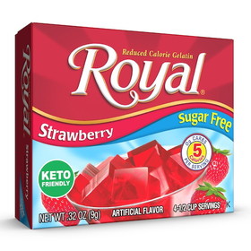 Royal Sugar Free Strawberry Small Gelatin, 0.32 Ounces, 12 per case