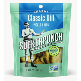 Suckerpunch Gourmet Classic Dill Pickle Chips 1-12 Count, 3.4 Fluid Ounces, 12 per case