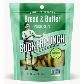 Suckerpunch Gourmet Bread &amp; Butter Pickle Chip Pouch, 3.4 Fluid Ounces, 12 per case
