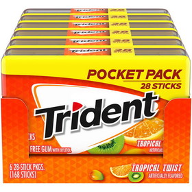 Trident Tropical Twist, 28 Count, 6 per box, 8 per case