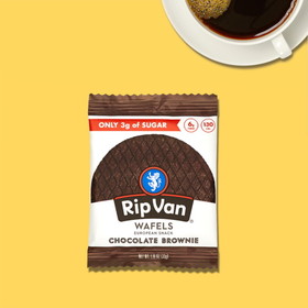 Rip Van 3358 Rip Van Low Sugar Chocolate Brownie Wafels 1.16 ounces Per Pack - 12 Per Box - 4 Per Case