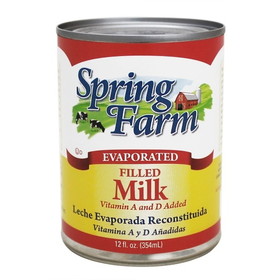 Spring Farm Filled Evaporated Milk 81030-526800 24/12oz Spring Farm Filled Evap Milk