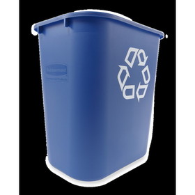 Rubbermaid Commercial Products Recycling Container Medium 28 Quart Blue, 1 Count, 12 per case