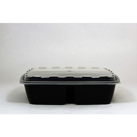 Cubeware Reusable 3 Compartment Container 8.86 X 8.86 X 2.02 With Vented Lid, 100 Set, 1 per case