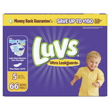 Luvs Leak Protection Diapers Size 5, 66 Count, 1 per case