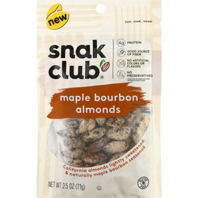 Snak Club 1721737 Maple Bourbon Almonds 6-1 Each