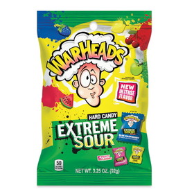 Warheads Extreme Sour Hard Candy Peg Bag, 3.25 Ounces, 8 per case