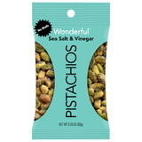 Wonderful Pistachios No Shell Sea Salt & Vinegar Pistachios, 2.25 Ounce, 8 Per Pack, 3 Per Case