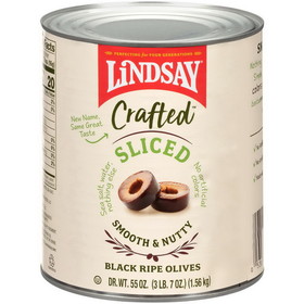 Lindsay Crafted Sliced Black Ripe Olives, 55 Ounces, 6 per case