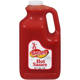 Texas Pete Hot Sauce White Display Case, 1 Gallon, 4 per case