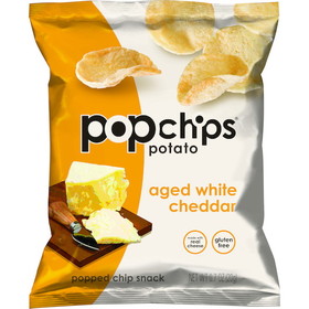 Popchips F-AR-70116 Popchips Aged White Cheddar Potato Chip Snack 0.7Oz - 24Pk Case