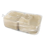 Tellus 9" X 9" 3 Compartment Clamshell No Pfas Added, 50 Each, 4 Per Case