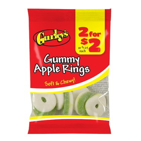 Gurley's Foods 16285 2 For $2 Gummy Apple Rings, 3.25 Ounces, 12 per case