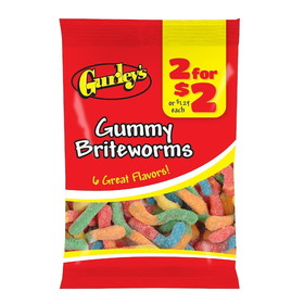 Gurley's Foods 16288 2 For $2 Gummy Brite Worms 12- 3.75 Each, 12 per box, 2 per case