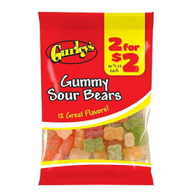 Gurley's Foods 16293 2 For $2 Gummy Sour Bears, 3 Ounces, 12 per case