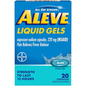 Aleve Liquid Gel 20 Count, 12 Each, 3 per case