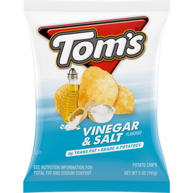 Toms Flat Chips Vinegar Salt, 5 Ounces, 9 per case