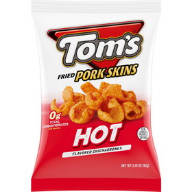 Toms Pork Skins Salty Hot, 3.25 Ounces, 12 per case