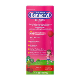 Benadryl Children's 5353421 Allergy Cherry 12-3-4 Fluid Ounce