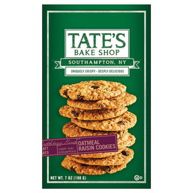 Tate's Bake Shop Oatmeal Raisin Cookies, 7 Ounces, 6 per case