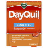 Vicks Dayquil Cold & Flu Liquid Caps, 8 Count, 4 per case