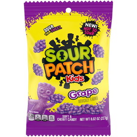 Sour Patch Kids Grape Peg Bag, 8.02 Ounce, 12 per case