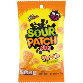 Sour Patch Kids Peach Peg Bag, 8.07 Ounce, 12 per case