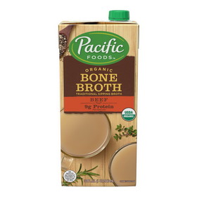 Pacific Foods Organic Beef Bone Broth, 32 Fluid Ounces, 12 per case