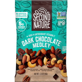 Second Nature Dark Chocoate Peanuts Medley, 1.25 Ounces, 4 per case