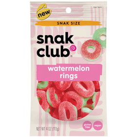 Snak Club Watermelon Rings, 4 Ounces, 12 per case