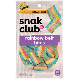 Snak Club Rainbow Belts Bites, 3 Ounces, 12 per case