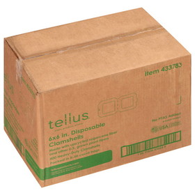 Tellus 6" X 6" Clamshell No Pfas Added, 50 Each, 8 per case