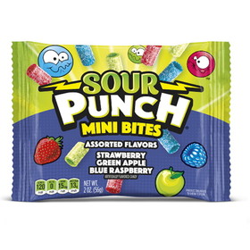 Sour Punch Mini Bites, 2 Ounce, 18 per box, 2 per case