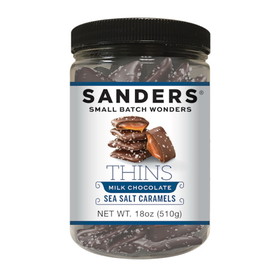 Sanders Milk Chocolate Sea Salt Caramel Thins, 18 Ounces, 6 per case