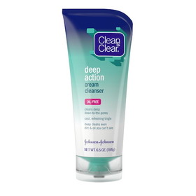 Clean &amp; Clear Deep Action Cream Cleanser, 6.5 Ounces, 4 per case