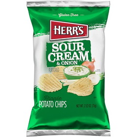 Herr Brands Sour Cream &amp; Onion Chips, 2.5 Ounces, 12 per case