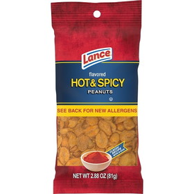 Lance Hot &amp; Spicy Peanuts Snack Pack, 2.88 Ounces, 12 per case