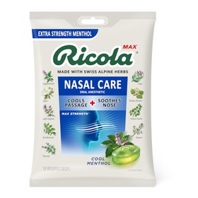 Ricola Max Cool Menthol Nasal Care, 34 Count, 6 per case