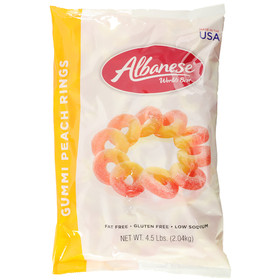 Albanese Rings Peach Gummy Candy, 4.5 Pound, 4 Per Case
