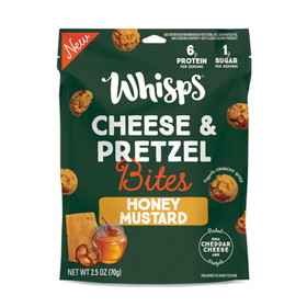 Whisps Honey Mustard Cheese &amp; Pretzels Bites, 2.5 Ounces, 6 per case