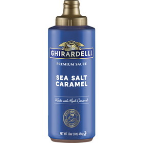 Ghirardelli Sea Salt Caramel Sauce Squeeze Bottle, 16 Ounces, 12 per case