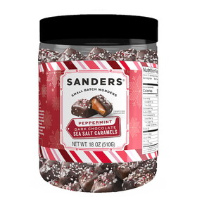 Sanders 30857 Dark Chocolate Peppermint Sea Salt Caramel, 18 Ounce, 6 Per Case