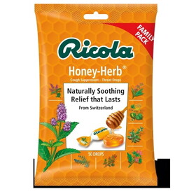 Ricola Honey-Herbed Cough Drop Bags, 45 Count, 6 Per Box, 6 Per Case