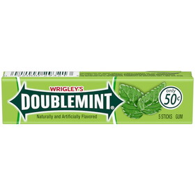 Doublemint 439532 Stick Gum, 5 Piece, 40 Per Box, 20 Per Case