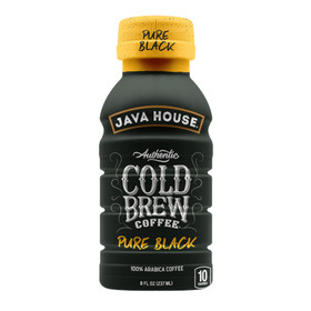 Java House Cold Brew Pure Black Ready To Drink Coffee Bottle, 8 Ounce, 6 per box, 4 per case