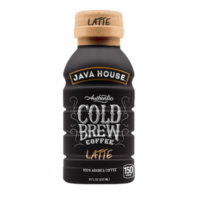 Java House Cold Brew Latte Ready To Drink Coffee Bottle, 8 Ounce, 6 per box, 4 per case