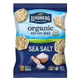 Lundberg Family Farms Og Mini Rice Cakes Sea Salt, 1 Ounce, 24 per case