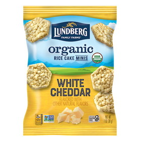 Lundberg Family Farms 20073416305070 Og Mini Rice Cakes White Cheddar, 1 Ounce, 24 per case