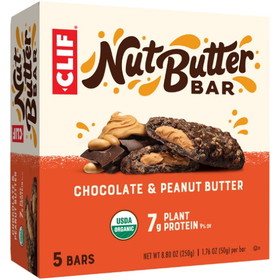 Clif Bar Chocolate Peanut Butter Nut Butter Organic Snack Bar, 8.8 Ounce, 6 per case
