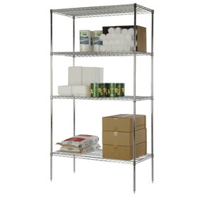 Focus 4 Shelf & 4 Post Kit 24X48x74 Chrome, 1 Count, 1 Per Case